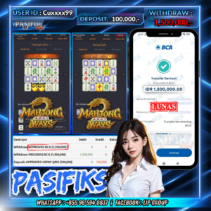 PASIFIKSLOT JACKPOT MAHJONG WAYS Rp.1,500,000,-LUNAS!
