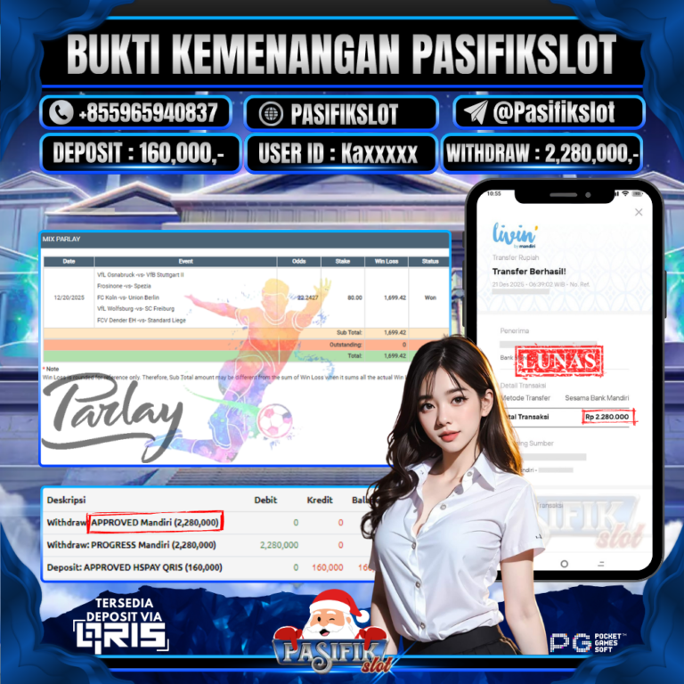 PASIFIKSLOT JACKPOT CMD SPORTS MIX PARLAY Rp.2,280,000,-LUNAS!
