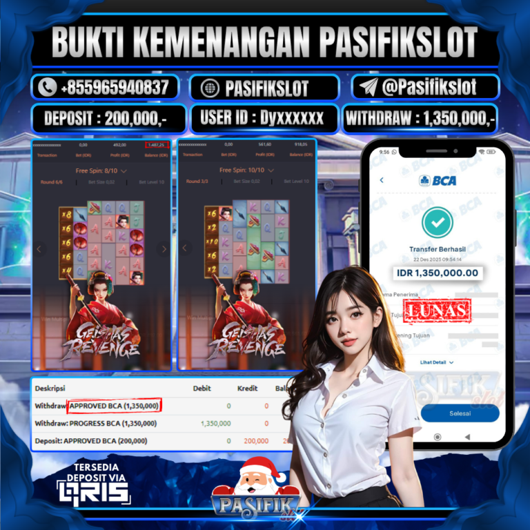 PASIFIKSLOT JACKPOT PG SOFT GAISHA’S REVENGE Rp.1,350,000,-LUNAS!