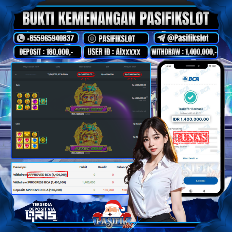 PASIFIKSLOT JACKPOT AZTEC GEMS Rp.1,400,000,-LUNAS!