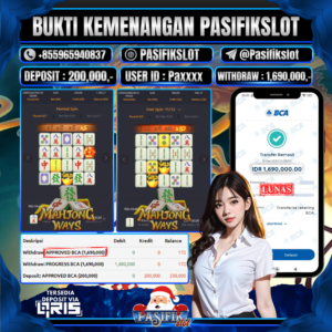 PASIFIKSLOT JACKPOT MAHJONG WAYS Rp.1,690,000,-LUNAS!