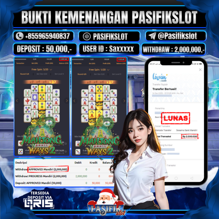 PASIFIKSLOT JACKPOT MAHJONG WAYS 2 Rp.2,000,000,-LUNAS!