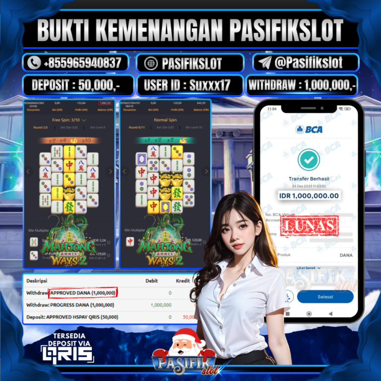 PASIFIKSLOT JACKPOT MAHJONG WAYS 2 Rp.1,000,000,-LUNAS!