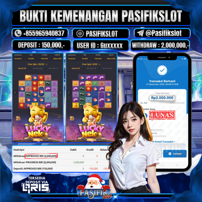 PASIFIKSLOT JACKPOT PG SOFT LUCKY NEKO Rp.2,000,000,- LUNAS!