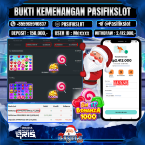 PASIFIKSLOT JACKPOT SWEET BONANZA 1000 Rp.2,412,000,-LUNAS!