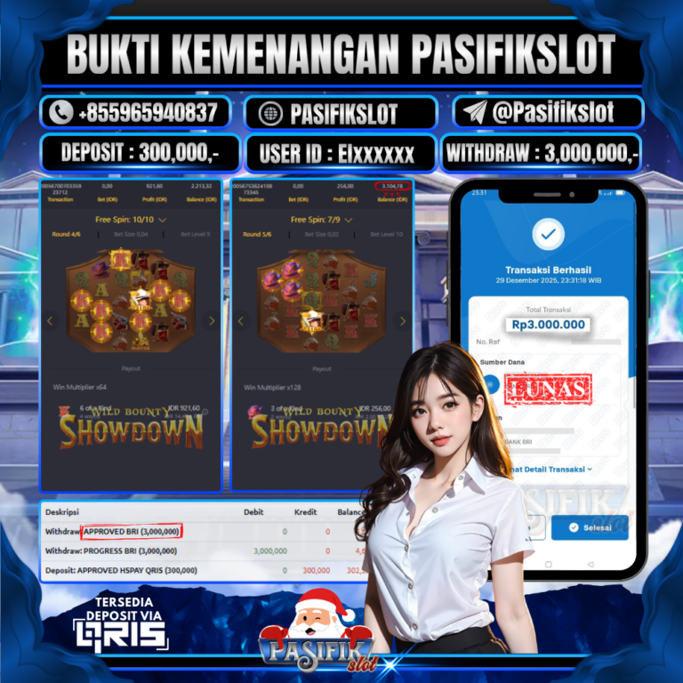 PASIFIKSLOT JACKPOT WILD BOUNTY SHOWDOWN Rp.3,000,000,- LUNAS!