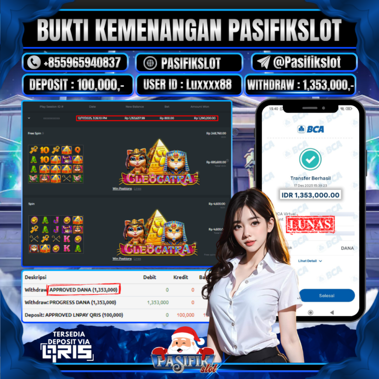 PASIFIKSLOT JACKPOT PRAGMATIC PLAY CLEOCATRARp.1,000,000,-LUNAS!