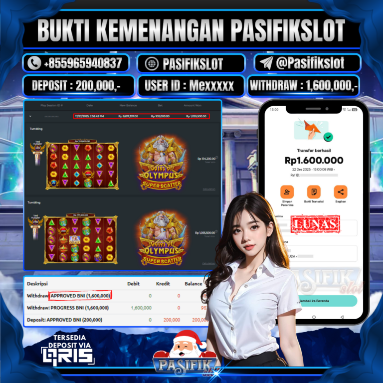 PASIFIKSLOT JACKPOT GATES OLYMPUS SUPER SACATTER Rp.1,600,000,-LUNAS!