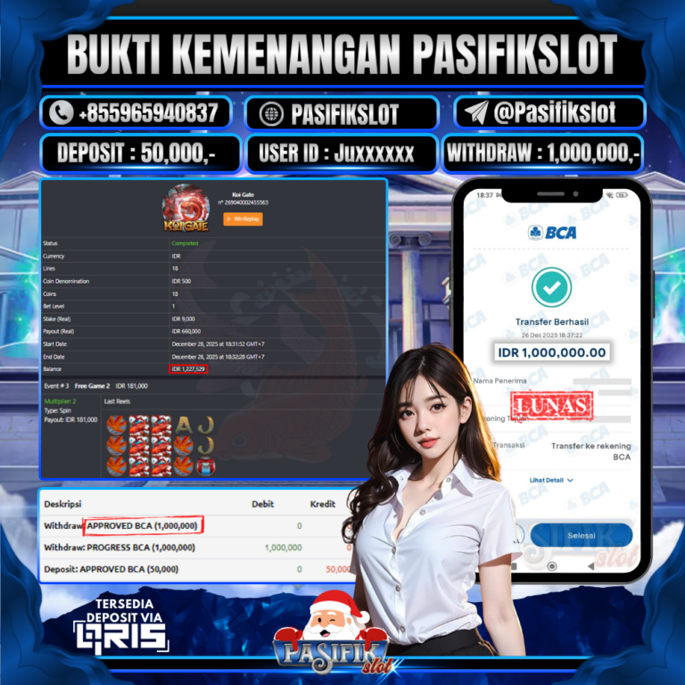 PASIFIKSLOT JACKPOT HABANERO KOI GATE Rp.1,000,000,- LUNAS!