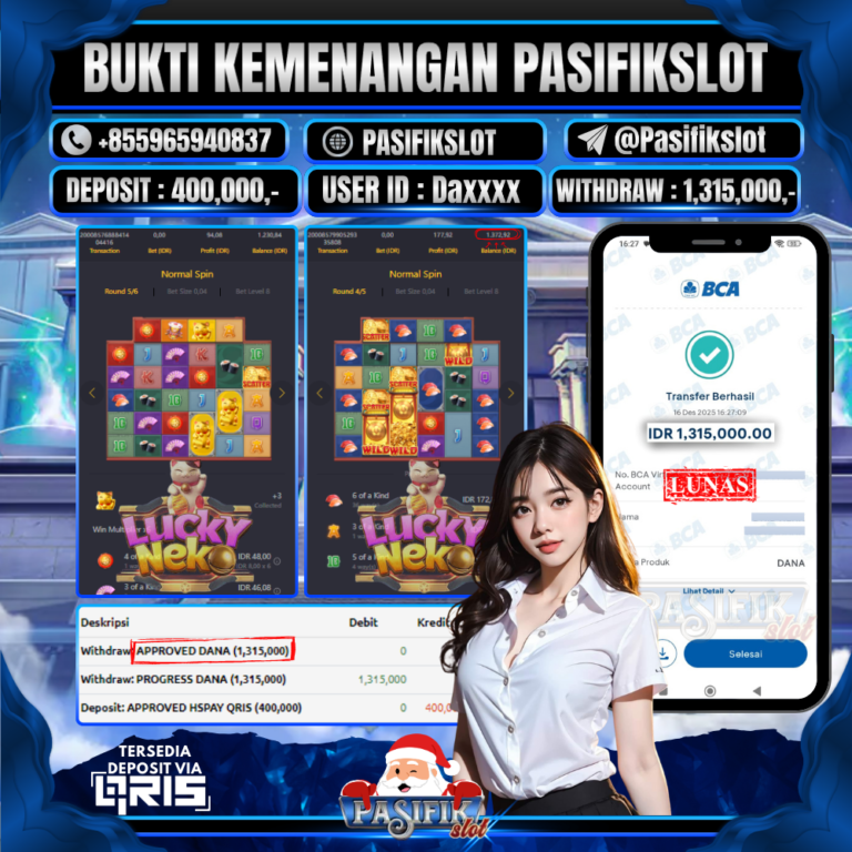 PASIFIKSLOT JACKPOT LUCKY NEKO Rp.1,315,000,-LUNAS!