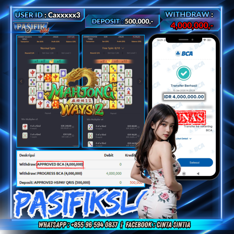 PASIFIKSLOT JACKPOT MAHJONG WAYS 2 Rp.4,000,000,- LUNAS!