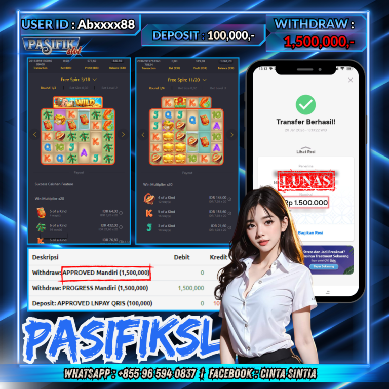 PASIFIKSLOT JACKPOT PG SOFT CAISHEN WINS  Rp.1,500,000,- LUNAS!!