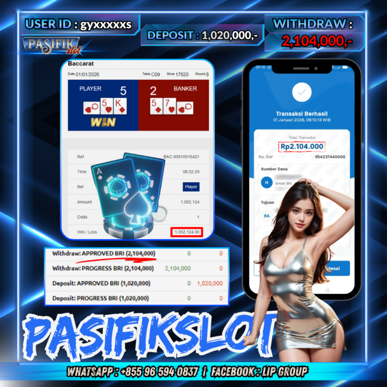 PASIFIKSLOT JACKPOT LIVE-BACCARAT CLASSIC Rp.2,104,000,- LUNAS!