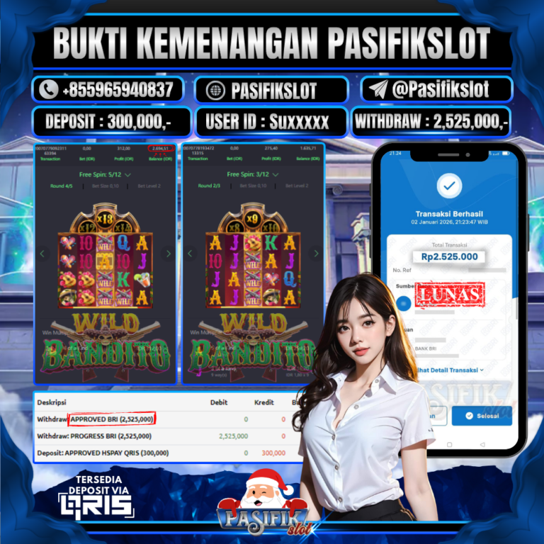 PASIFIKSLOT JACKPOT PG SOFT WILD BANDITO Rp.2,525,000,- LUNAS!