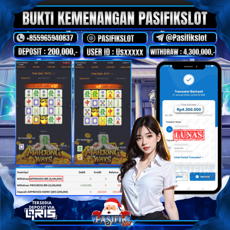 PASIFIKSLOT JACKPOT PG SOFT MAHJONG WAYS Rp.4,300,000,- LUNAS!!