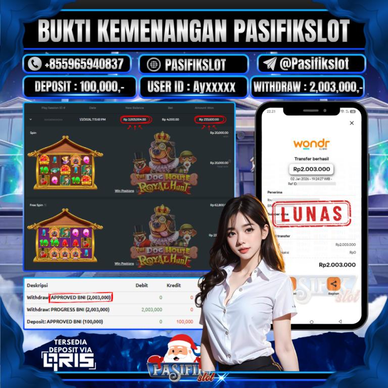 PASIFIKSLOT JACKPOT THE DOG HOUSE ROYAL HUNT Rp.2,003,000,- LUNAS!