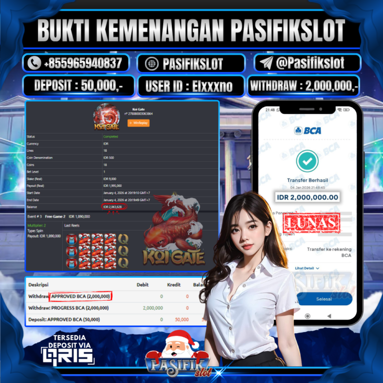 PASIFIKSLOT JACKPOT HABANERO KOI GATE Rp.2,000,000,- LUNAS!