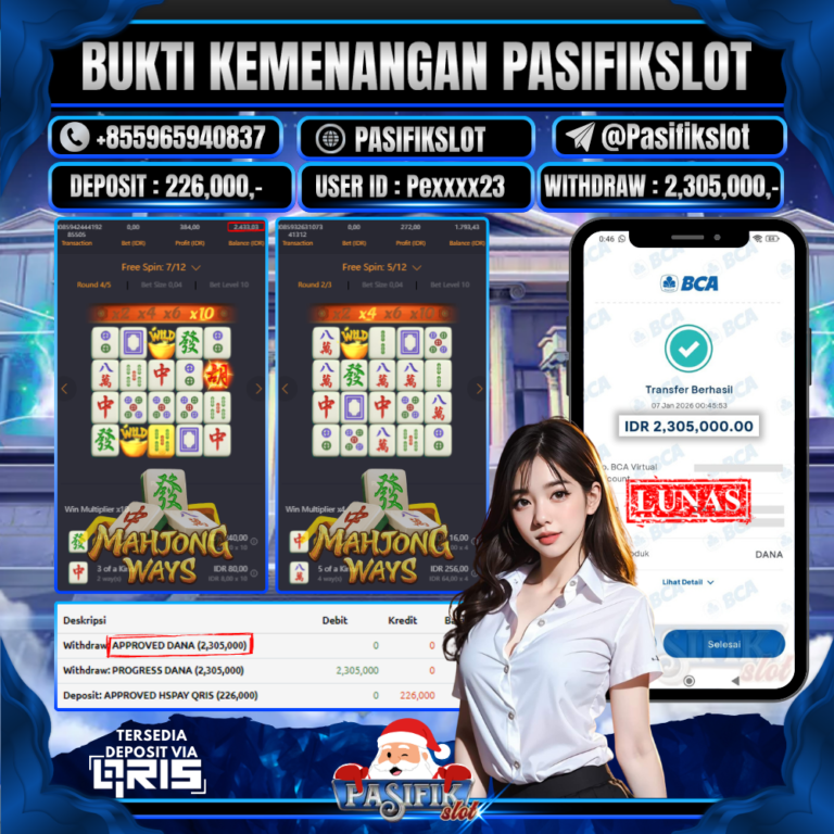 PASIFIKSLOT JACKPOT PG SOFT MAHJONG WAYS Rp.2,305,000,- LUNAS!