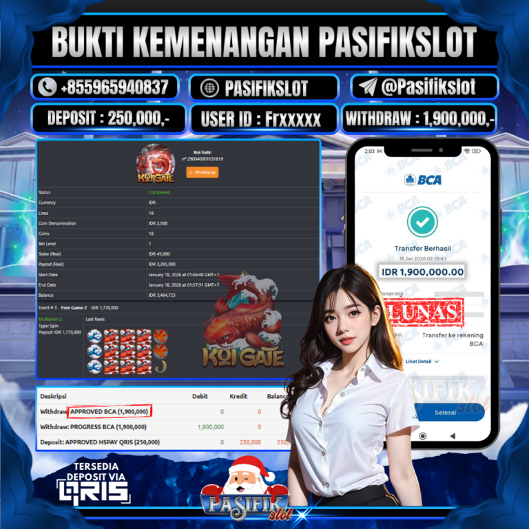 PASIFIKSLOT JACKPOT HABANERO KOI GATE Rp.1,900,000,- LUNAS!!
