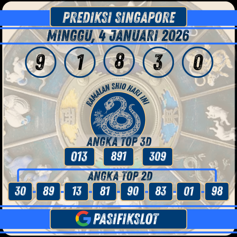 Prediksi Singaporepools 4 Januari 2026