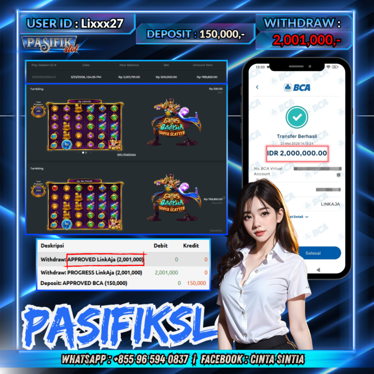 PASIFIKSLOT JACKPOT GATES GATOT KACA SUPER SCATTER Rp.2,001,000,- LUNAS!!