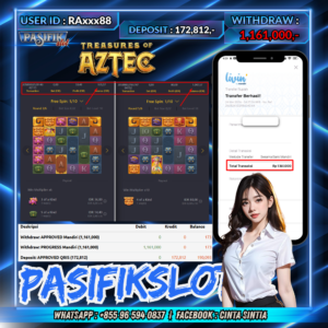 PASIFIKSLOT JACKPOT PG SOFT Treasures of Aztec Rp.1,161,000,- LUNAS!!