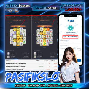 PASIFIKSLOT JACKPOT PG SOFT MAHJONG WAYS Rp.1,600,000,- LUNAS!!