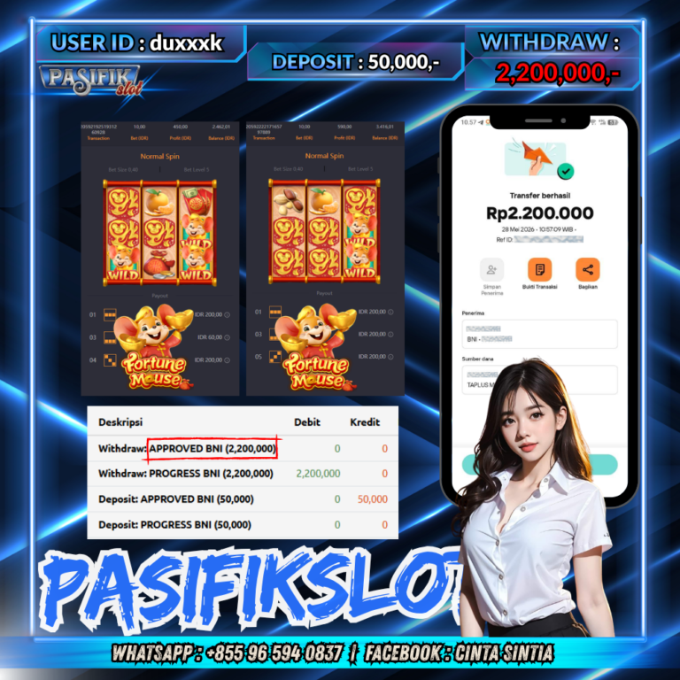 PASIFIKSLOT JACKPOT PG SOFT FORTUNE MOUSE Rp.2,200,000,- LUNAS!!